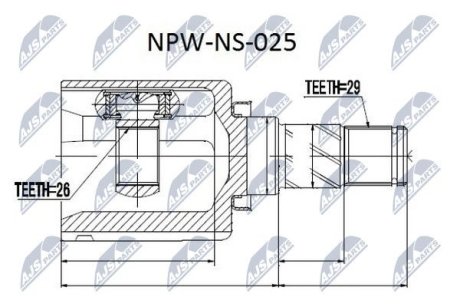 Шарнір рівних кутових швидкостей NTY NPW-NS-025