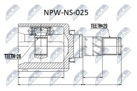 ШРУС / Шарнир равных угловых скоростей NTY NPW-NS-025