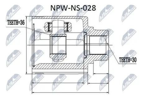 ШРУС / Шарнір рівних кутових швидкостей NTY NPW-NS-028