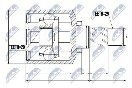 ШАРНИР РАВНЫХ УГЛОВЫХ СКОРОСТЕЙ NTY NPW-NS-044