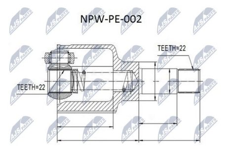 Шарнір рівних кутових швидкостей NTY NPW-PE-002