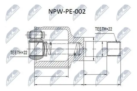 ШРУС / Шарнир равных угловых скоростей NTY NPW-PE-002