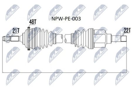 Напіввісь NTY NPW-PE-003