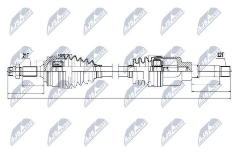 Полуось NTY NPW-PE-015