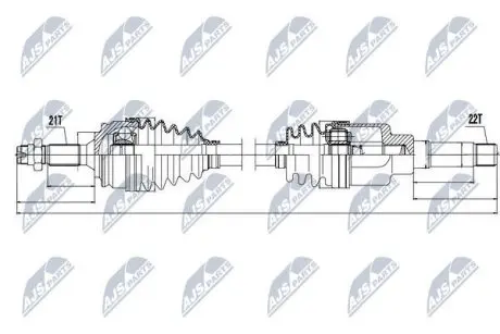 Напіввісь NTY NPW-PE-015 (фото 1)