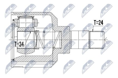 Шарнир равных угловых скоростей NTY NPW-PE-022