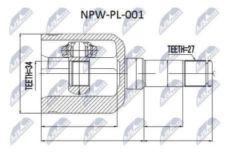 Шарнир равных угловых скоростей NTY NPW-PL-001