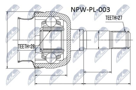 ШАРНИР РАВНЫХ УГЛОВЫХ СКОРОСТЕЙ NTY NPW-PL-003