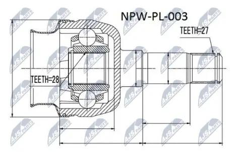 ШРУС / Шарнір рівних кутових швидкостей NTY NPW-PL-003