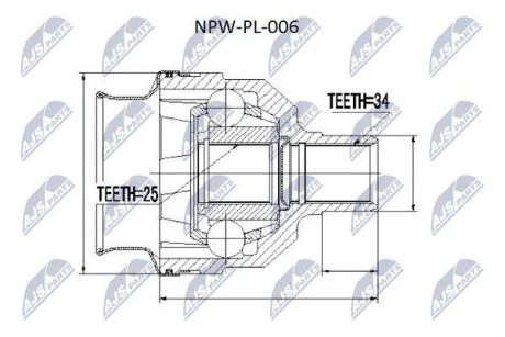 ШАРНИР РАВНЫХ УГЛОВЫХ СКОРОСТЕЙ NTY NPW-PL-006