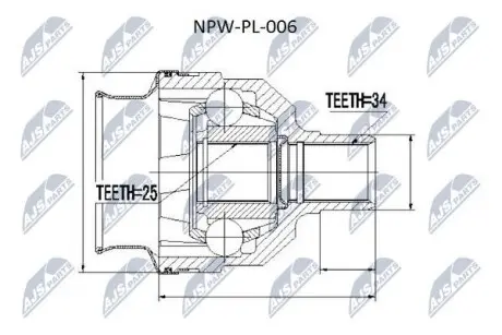 ШРУС / Шарнир равных угловых скоростей NTY NPW-PL-006