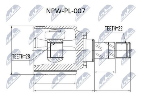 Шарнір рівних кутових швидкостей NTY NPW-PL-007