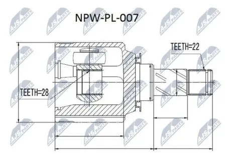 ШРУС / Шарнір рівних кутових швидкостей NTY NPW-PL-007