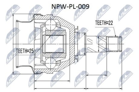 Шарнир равных угловых скоростей NTY NPW-PL-009