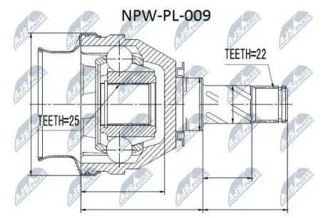 ШРУС / Шарнір рівних кутових швидкостей NTY NPW-PL-009