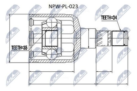 ШАРНИР РАВНЫХ УГЛОВЫХ СКОРОСТЕЙ NTY NPW-PL-023