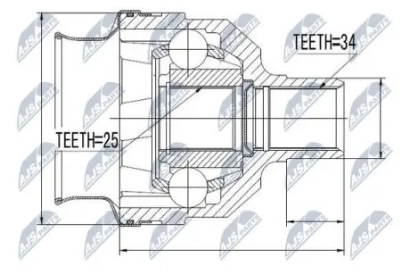 ШРУС / Шарнир равных угловых скоростей NTY NPW-PL-025