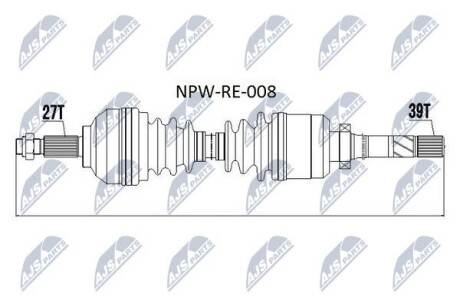 Напіввісь NTY NPW-RE-008