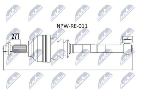 ПОЛУОСЬ NTY NPW-RE-011