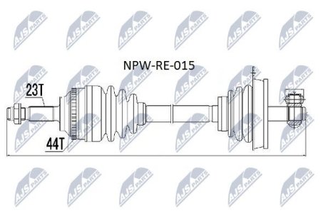 Полуось NTY NPW-RE-015