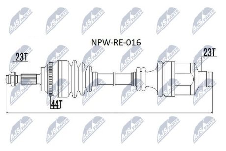 Полуось NTY NPW-RE-016 (фото 1)