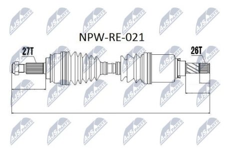 Полуось NTY NPW-RE-021