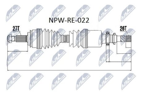 Напіввісь NTY NPW-RE-022 (фото 1)