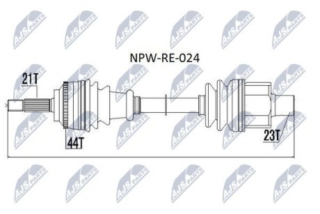 Напіввісь NTY NPW-RE-024