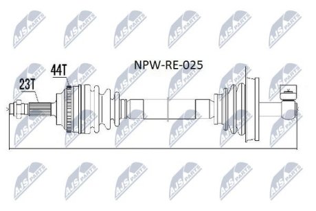 ПОЛУОСЬ NTY NPW-RE-025