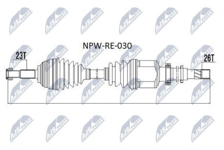 Напіввісь NTY NPW-RE-030