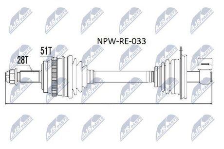 ПОЛУОСЬ NTY NPW-RE-033