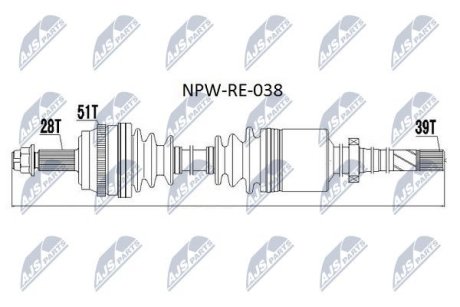 Полуось NTY NPW-RE-038