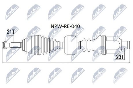 Полуось NTY NPW-RE-040