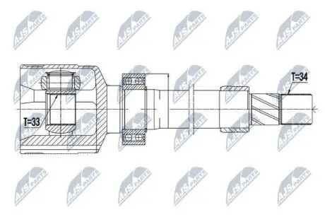 ШРУС / Шарнир равных угловых скоростей NTY NPW-RE-059