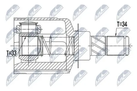 ШРУС / Шарнир равных угловых скоростей NTY NPW-RE-062