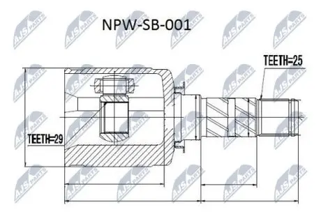 ШРУС / Шарнир равных угловых скоростей NTY NPW-SB-001