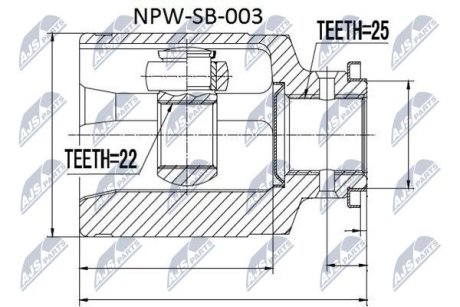 Шарнір рівних кутових швидкостей NTY NPW-SB-003