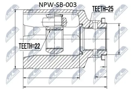 ШРУС / Шарнир равных угловых скоростей NTY NPW-SB-003
