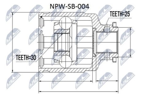 Шарнір рівних кутових швидкостей NTY NPW-SB-004