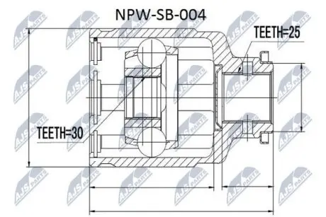 ШРУС / Шарнір рівних кутових швидкостей NTY NPW-SB-004 (фото 1)