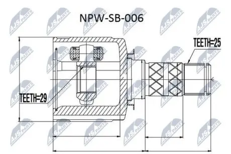 ШРУС / Шарнир равных угловых скоростей NTY NPW-SB-006
