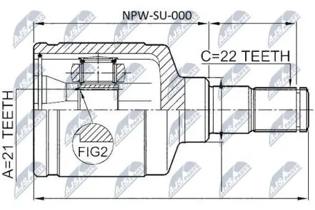 ШРУС / Шарнір рівних кутових швидкостей NTY NPW-SU-000
