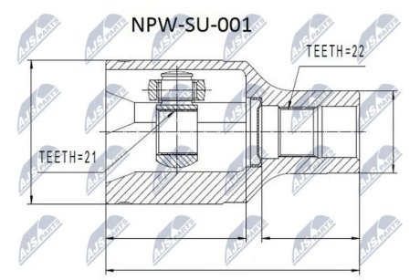 Шарнір рівних кутових швидкостей NTY NPW-SU-001