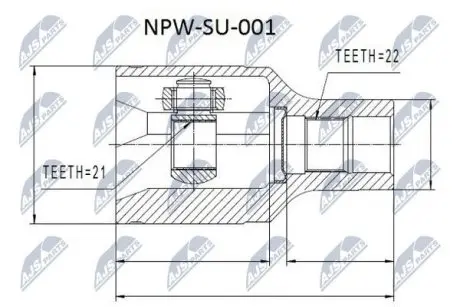 ШРУС / Шарнір рівних кутових швидкостей NTY NPW-SU-001 (фото 1)
