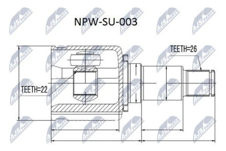 Шарнір рівних кутових швидкостей NTY NPW-SU-003