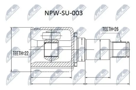 ШРУС / Шарнір рівних кутових швидкостей NTY NPW-SU-003