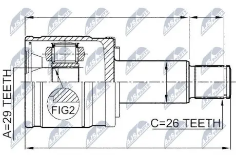 ШРУС / Шарнір рівних кутових швидкостей NTY NPW-SU-005 (фото 1)