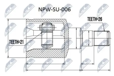 ШРУС / Шарнір рівних кутових швидкостей NTY NPW-SU-006