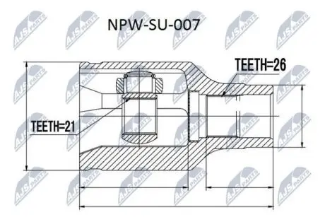 ШРУС / Шарнір рівних кутових швидкостей NTY NPW-SU-007