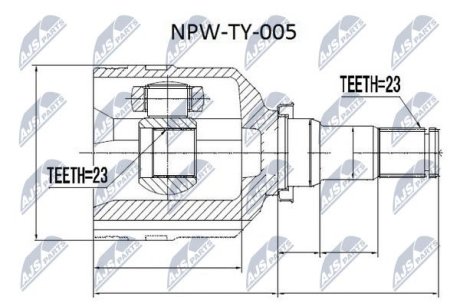 ШАРНИР РАВНЫХ УГЛОВЫХ СКОРОСТЕЙ NTY NPW-TY-005